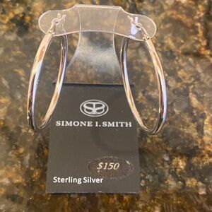 Simone I. Smith Sterling Silver Hoop Earrings